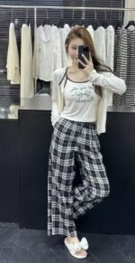 ⁦بجاما قطن ناعم ثلاث قطع مع حمالات صدر خامة ممتازة⁩ - الصورة ⁦18⁩