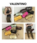 ⁦شنطة نسائية فاخرة مرصعة بفصوص لامعة مع سلسلة – تصميم أنيق بألوان متعددة⁩ - الصورة ⁦5⁩