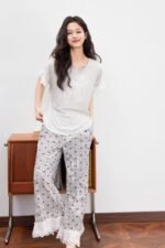 ⁦بجاما قطن ناعم ثلاث قطع مع حمالات صدر خامة ممتازة⁩ - الصورة ⁦12⁩